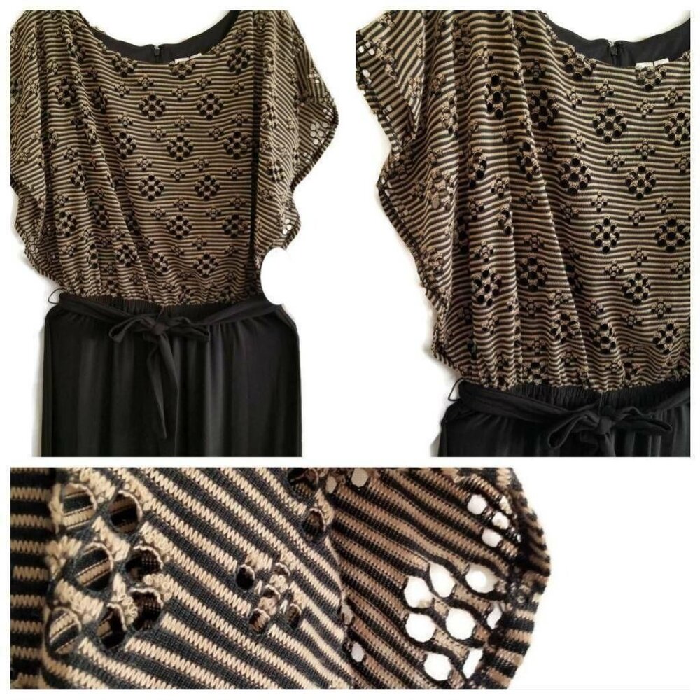 Emma & Michelle Women's Jumpsuit Flutter Sleeves Stretch Belted Pants Medium NWT - Picture 5 of 11